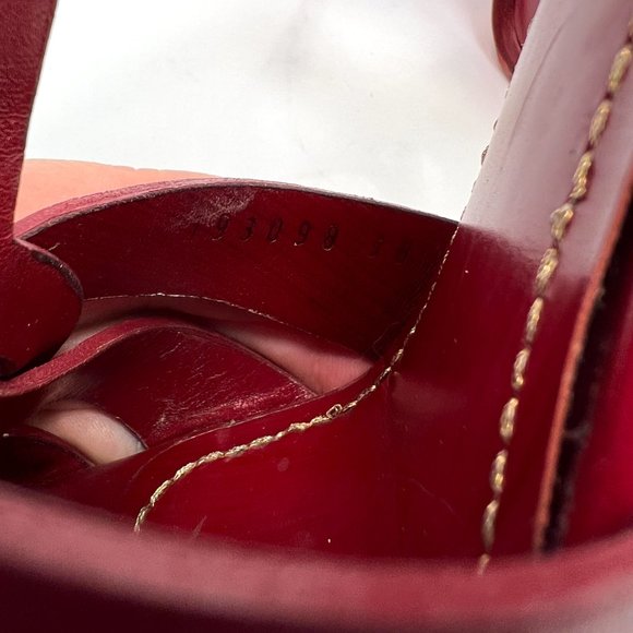 Saint Laurent Tribute Burgundy Red Sandals 38 - Picture 2 of 9